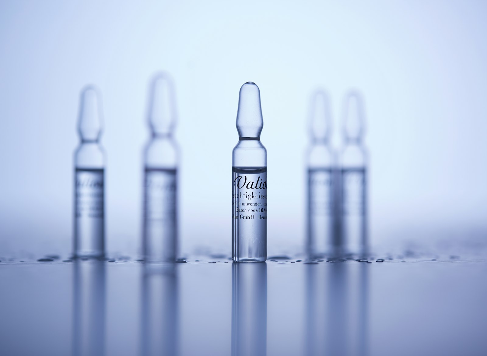 Skincare ampoule serum vials